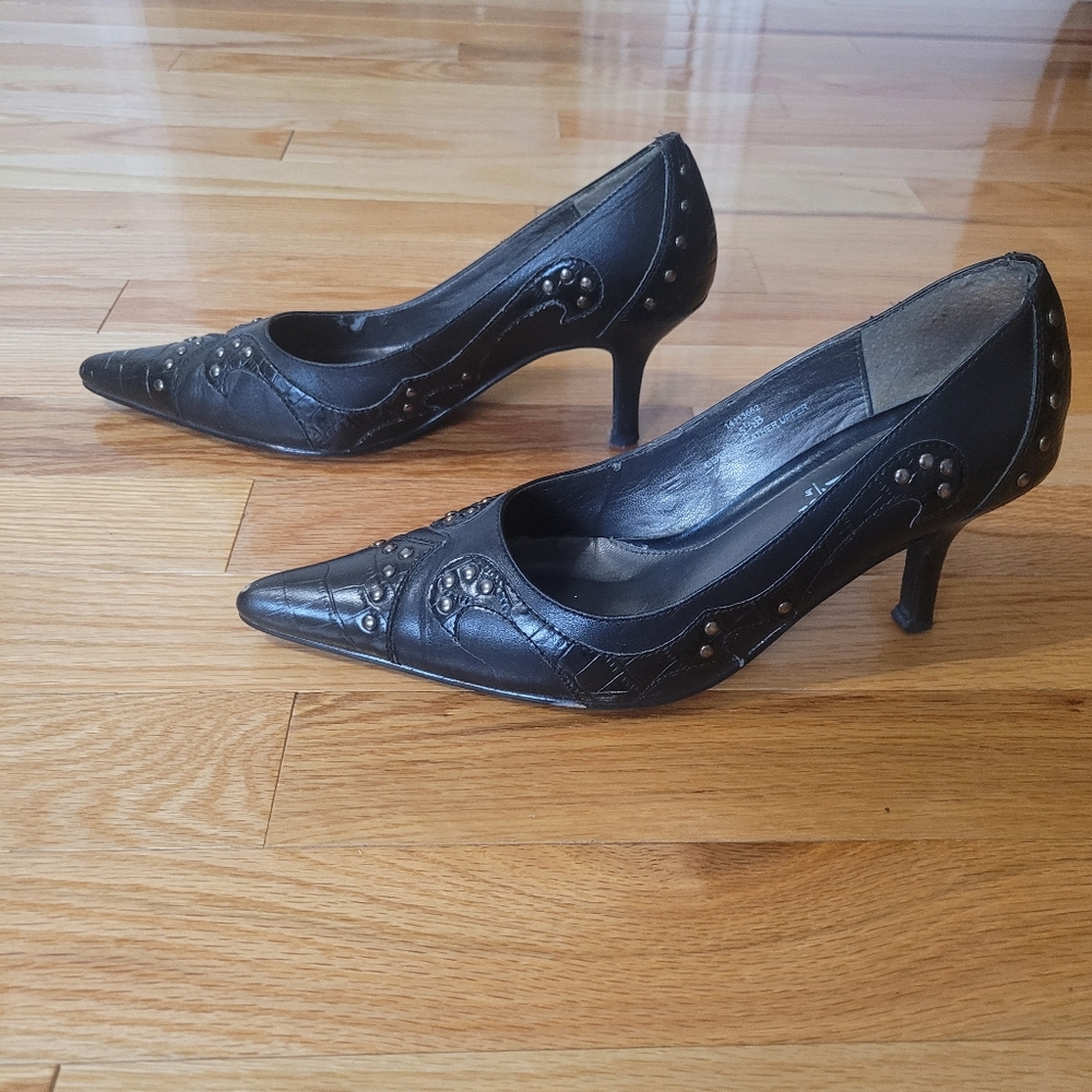 Falchi Black Studded Heels